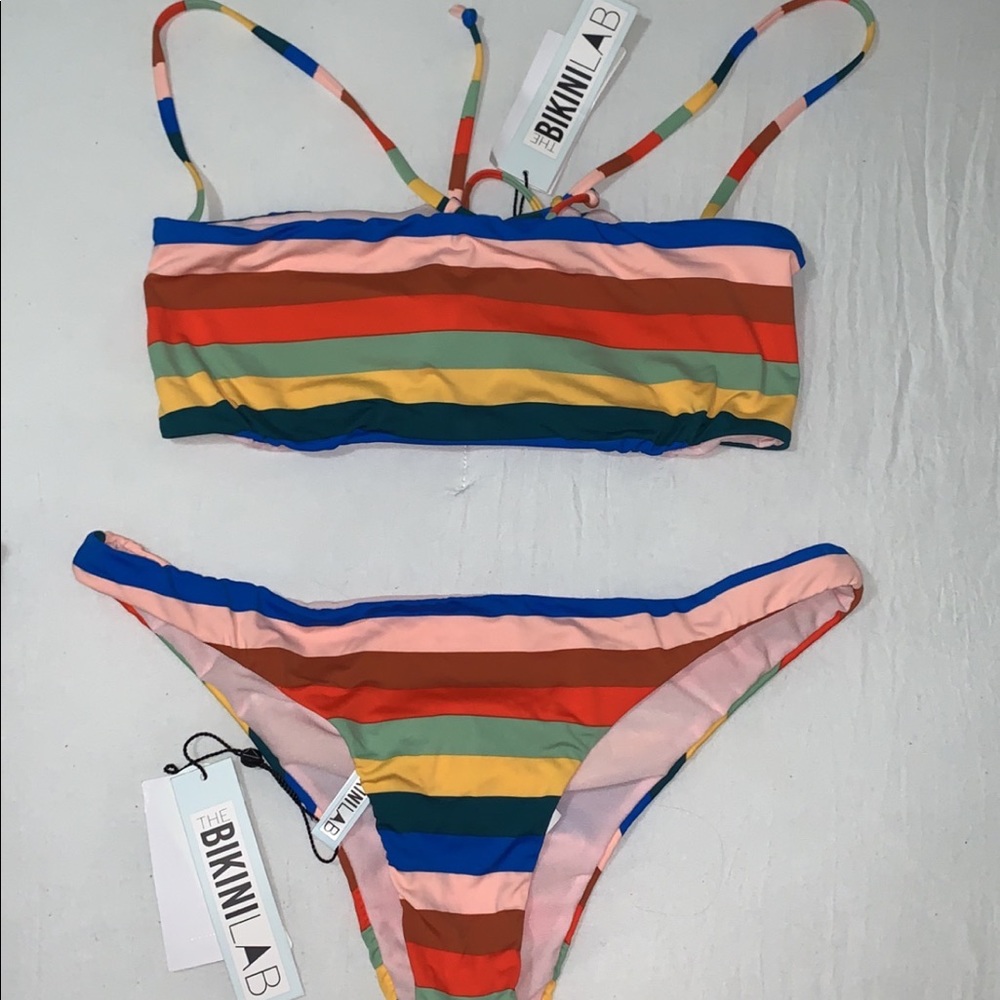 The Bikini Lab 2 Piece striped Swimsuit